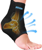 Ankle Brace for Women & Men - Ankle Support for Sprained Ankle, Tendonitis, Achilles, Injury Recovery, Plantar Fasciitis, Ankle Compression Sleeve Wrap for Running, Basketball (Medium)