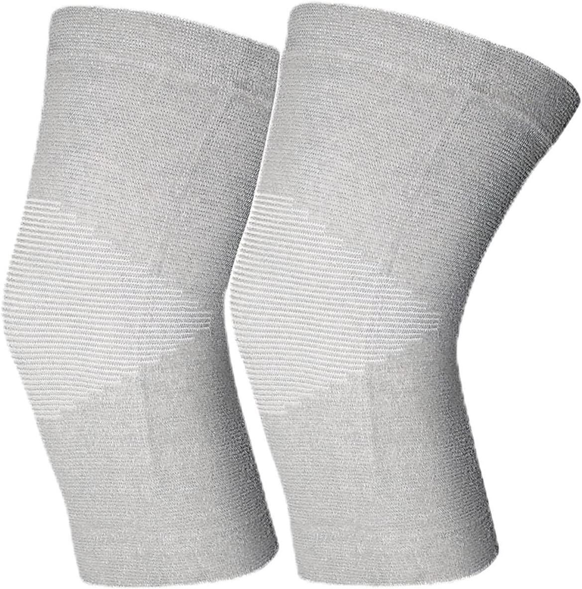 Bamboo Knee Sleeve for Knee Pain - One Pair Compression Bamboo Knee Sleeves for Women Knee Pain Knee Sleeves Plus Size (Gray, X-Large)