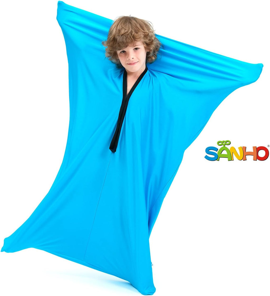 SANHO Sensory Sock Body Sock,Medium,Perfect for Children with Sensory Processing Disorder,Updated Version,Bright Blue