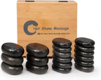Master Massage 18 Piece Essential Hot Stone Massage Set Kit Package for Professional or Home Spa, Healing, Pain Relief-Basalt Rock