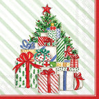 IHR Ideal Home Range Rosanne Beck 3-Ply Paper Napkins, 20-Count, 5" x 5", Christmas Presents Tree