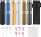 Lulupack Travel Perfume Bottle Refillable - Cologne Spray Atomizer Mini - Small Travel Size Empty Sprayer for Refill Sample Container - Portable Fragrance Decant Dispenser for Women Men 8ml 6PCS Brown