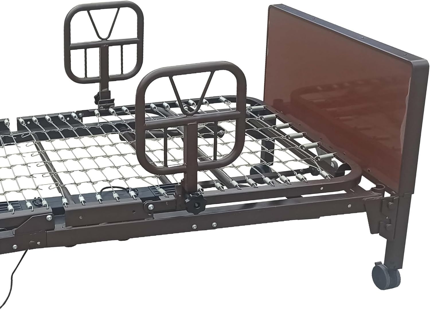 AireMed Bed Assist Rails (Set of 2) – Fits Some Metal Hospital Beds – for Repositioning & Getting in and Out of Bed Safely – Hospital Bed Rail, Safety Assist Medical Rail for Seniors & Elderly (Brown)