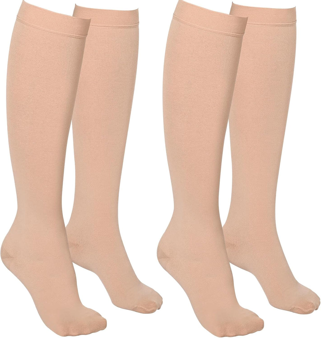 2 Pairs Compression Socks for Women and Men, 20-30mmHg Closed Toe Compression Sock, Knee High Graduated Medical Compression Stockings, Best Support Socks for Varicose Veins
