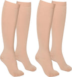 2 Pairs Compression Socks for Women and Men, 20-30mmHg Closed Toe Compression Sock, Knee High Graduated Medical Compression Stockings, Best Support Socks for Varicose Veins