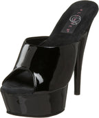 Pleaser Women's Delight-601 Platform Slide,Black Pat/Black,7 M US