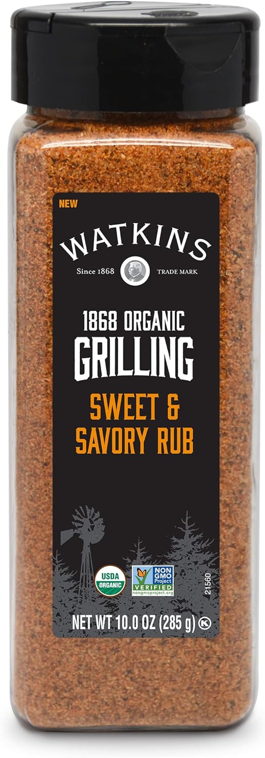 Watkins 1868 Organic Grilling Sweet and Savory Rub Seasoning, Bulk 10 oz (Pack of 1)