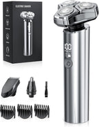 Electric Razor for Men，10,000RPM High-Speed Motor, IPX8 Waterproof, USB Fast Charging, Quick Charge & Travel Lock,Upgraded Soul Gray