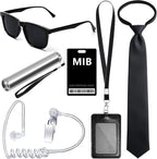 Agent Costume Secret Service Costume Set Spy Costume Accessories for Halloween Men Women Black Outfit