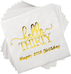 Birthday Party Supplies Napkins Disposable Paper Napkins with Gold Foil,Happy Birthday Decorations,100-Pack,3-Ply Napkins,5 x 5 inch folded (Gold BR)