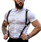 Mens Harness Belt Body Shoulder Strap Sexy Halter Club Wear Cosplay Costume Men Chest Harness Black Punk Shoulder Top Belt Strap Punk Rivet Body Harness Bondage Strap Belt for Men