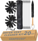 20-Feet Dryer Vent Cleaner Kit with Drill Attachment and A Collection Bag