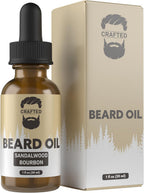 Crafted Beards Beard Oil Beard Oil Conditioner - Leave Your Beard Feeling Amazing - All Natural Ingredients - No Residue - Mustache Oil - 1oz - Made in the USA (Sandalwood Bourbon)