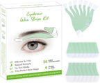 Eyebrow Wax Strips - 56 Strip Eyebrow & Upper Lip Hair Remover with 4 Soothing Wipes | Natural Beeswax Formula | Painless at Home Hair Removal for Women & Sensitive Skin | Lasts 6 Weeks