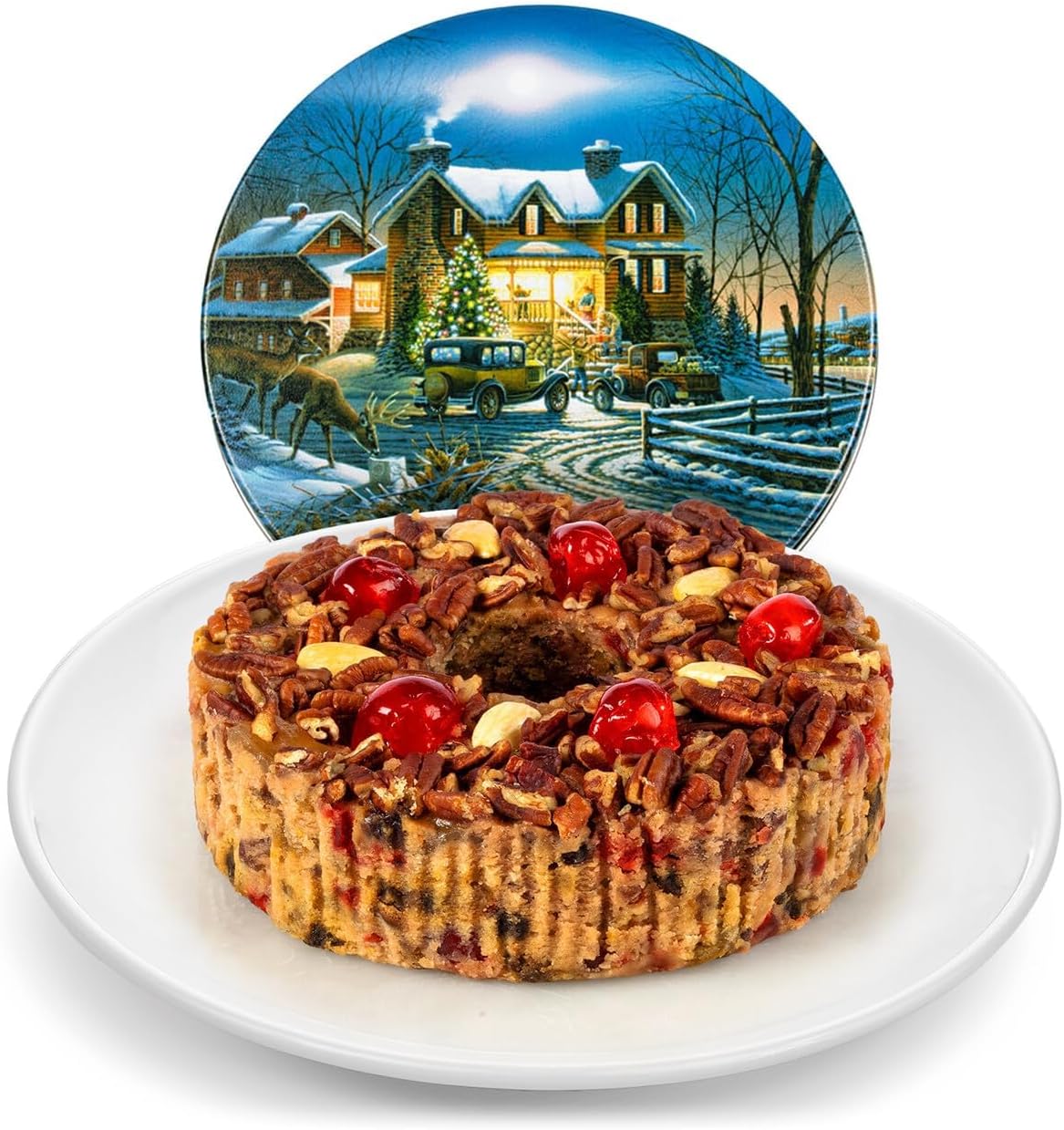 Beatrice Bakery Co. Original Fruitcake in Holiday Tin, Grandma's Old Fashioned Fruit and Nut Freshly Made, Brandy, Bourbon and Rum Fruitcake, Est. 1917 (32 oz Tin)