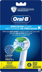 Oral-B Precision Clean Replacement Brush Heads for an Oral-B Electric Toothbrush, Pack of 6