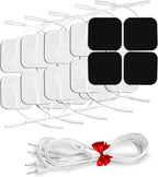 TENS Unit Electrode Pads (20PCS) with Free 1/4 Wire Cable - Universal 2x2 Replacement Pads for TENS EMS Muscle Stimulator - Compatible with TENS 7000/3000, AUVON, Belifu, AVCOO, Neocarbon, TENKER
