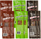 Primal Spirit Vegan Jerky - Seitan Power Pack, 10 g. Plant Based Protein, Certified Non-GMO, No Preservatives ("The Classics" Teriyaki, Thai Peanut, and Mesquite Lime, 12-Pack, 1 oz)