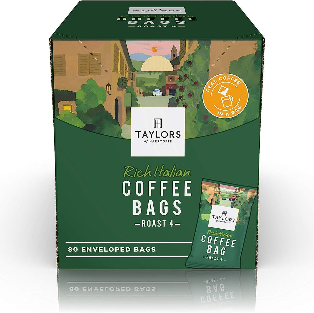 Taylors of Harrogate Rich Italian Ground Coffee Bags, 80 Enveloped Bags