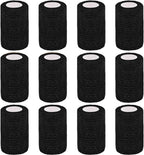 12 Pack Self Adhesive Bandage Wrap,3" X 5 Yards Black Elastic Cohesive Bandage for Sports,Wrist,Ankle,Vet Wrap,Grip Tape