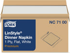 Tork LinStyle Disposable Linen-Feel White Dinner Napkin, Flat 1-ply, 17" x 17", 1 x 500 Napkins, NC7100