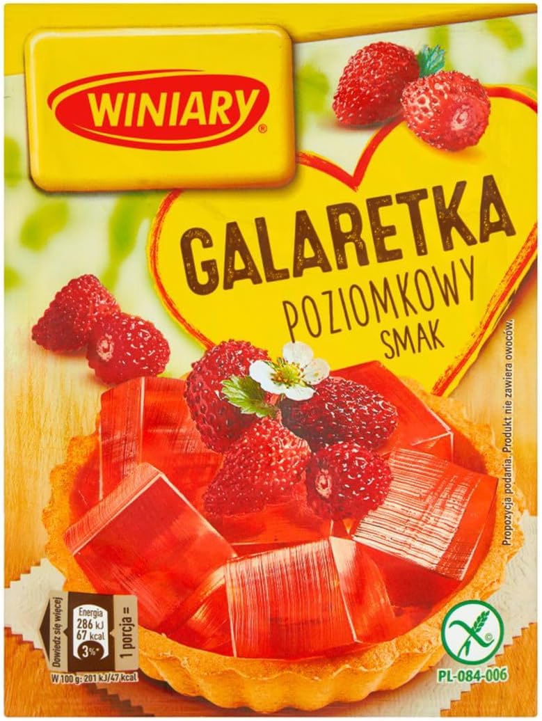 Winiary Galaretka o Smaku Poziomkowym Wild Strawberry Jelly Mix (5-Pack)