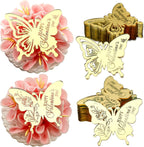 Happy Valentine's Day Butterfly Cupcake Toppers, 24 Pieces, Gold Mirrored Acrylic, Valentine's Day Party Decoration