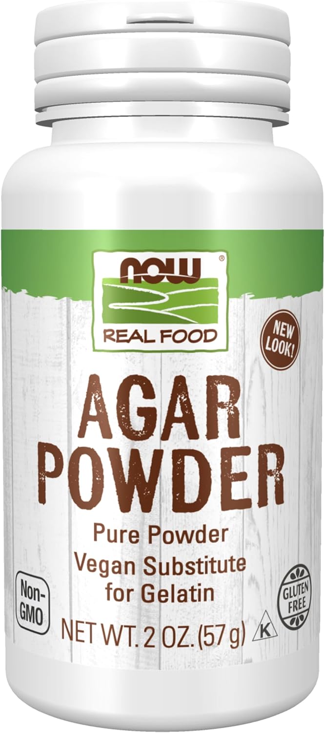NOW Foods, Agar Pure Powder, Vegetarian Substitute for Gelatin, Gluten-free, Kosher, 2-Ounce