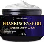 Essentially KateS Frankincense Massage Lotion 4 Fl Oz - Infused with Ceramid 1, 3 and 6II - Fight stifffness in Knees, Elbows, Hips, Hands, Shoulders and Legs.