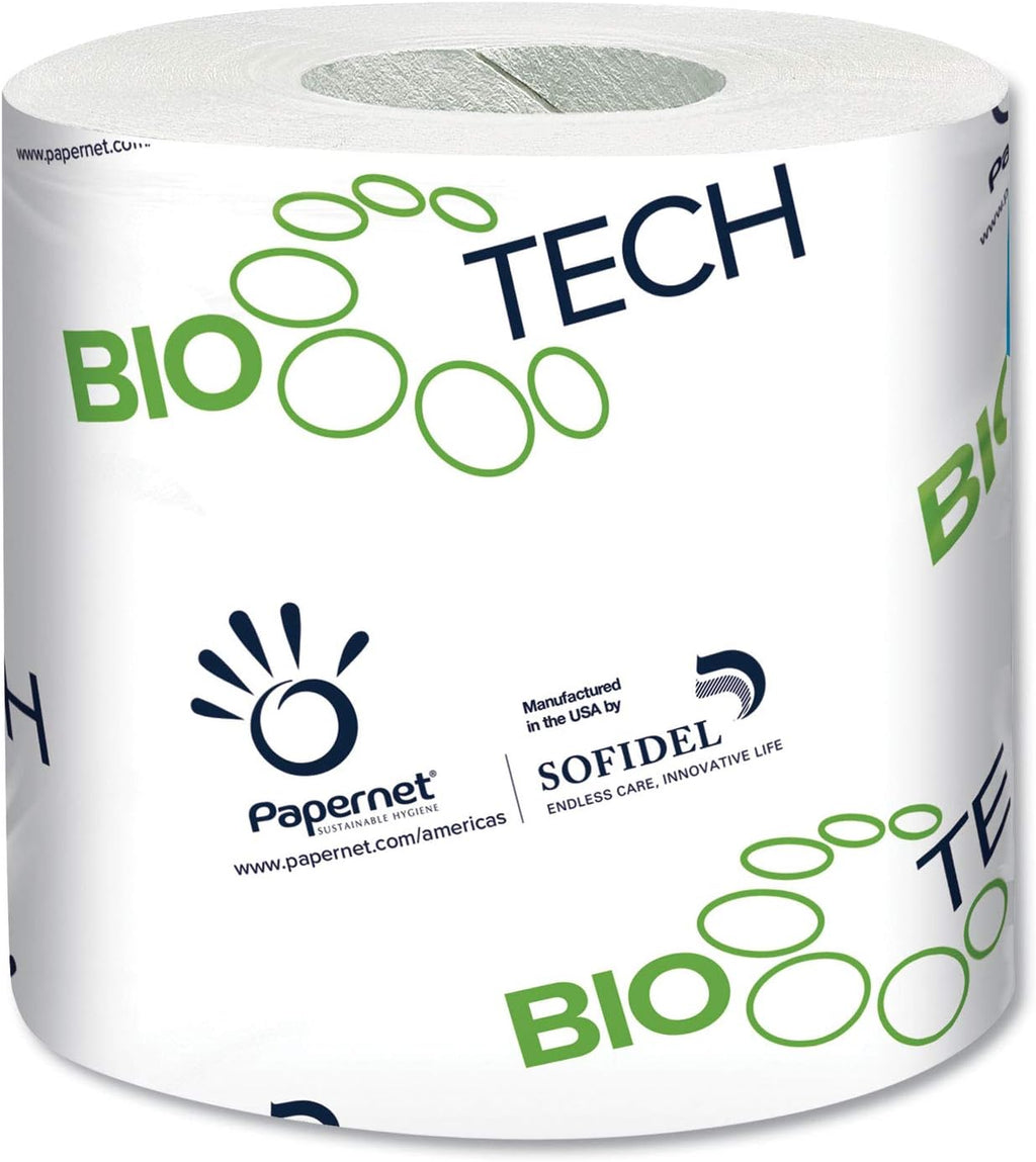 Papernet 415596 BioTech Toilet Tissue, Septic Safe, 2-Ply, White, 500 Sheets/Roll, 96 Rolls/Carton