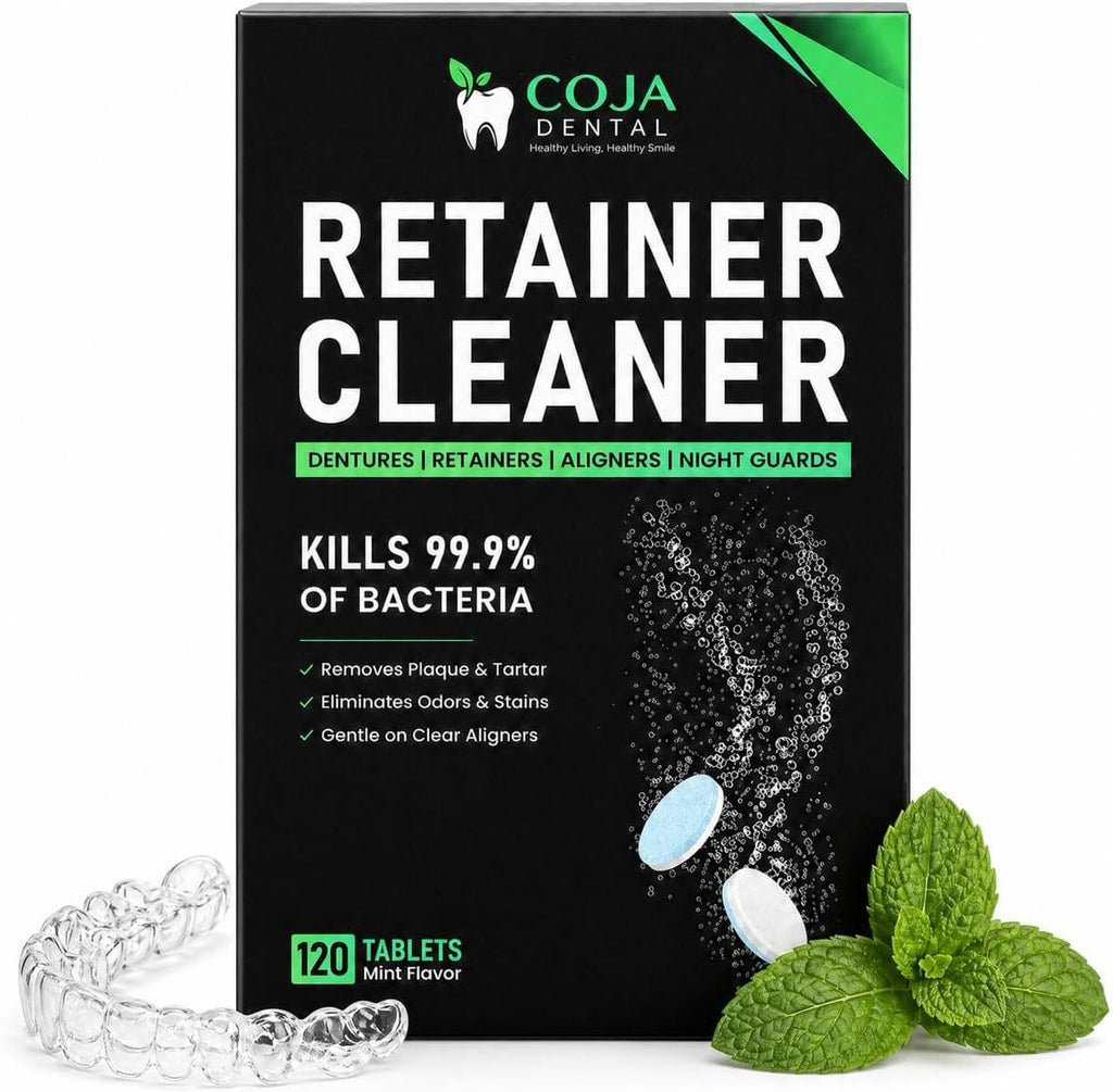 Retainer Cleaner Tablets 120 Count | Retainer Cleaning Tablets for Clear Aligners, Mouthguard & Night Guard | Aligner Cleaner | Dental Cleaner Tablets | Fresh Mint Flavor