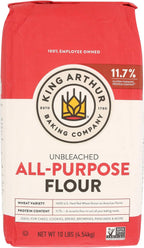 King Arthur Flour Unbleached NonGMO Project Verified Certified Kosher No Preservatives All Purpose Flour, 10 lb Bag
