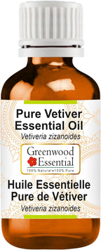 Greenwood Essential Pure Vetiver Essential Oil (Vetiveria zizanoides) Steam Distilled 15ml (0.50 oz)
