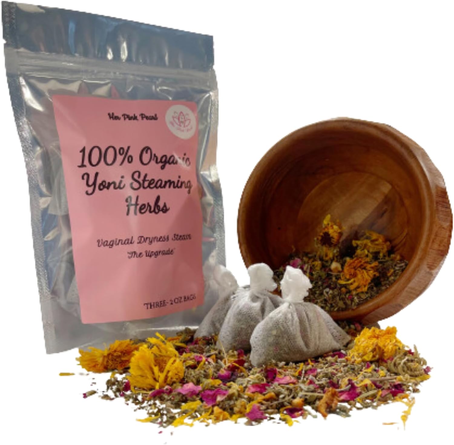 Vaginal Dryness and Tightening Yoni Steaming Herbs | 1 Month Supply | 100% Organic Herbal Blending | Toning, REJUVENATING, Relaxing