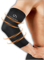 COPPER HEAL Elbow Compression Sleeve - Recovery Elbow Brace GUARANTEED with Highest Copper Infused Content - Support Stiff Sore Muscles and Joints Tendonitis Arm Tennis Basket Wrap (M)
