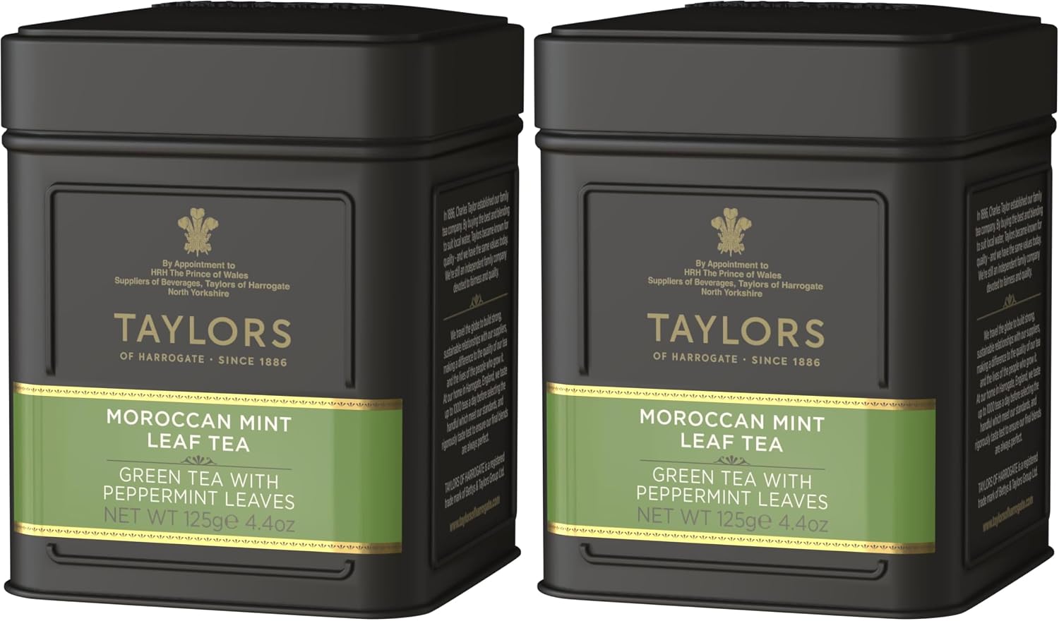 Taylors of Harrogate Moroccan Mint Green Tea Loose Leaf, 4.41 Ounce Tin (Pack of 2)