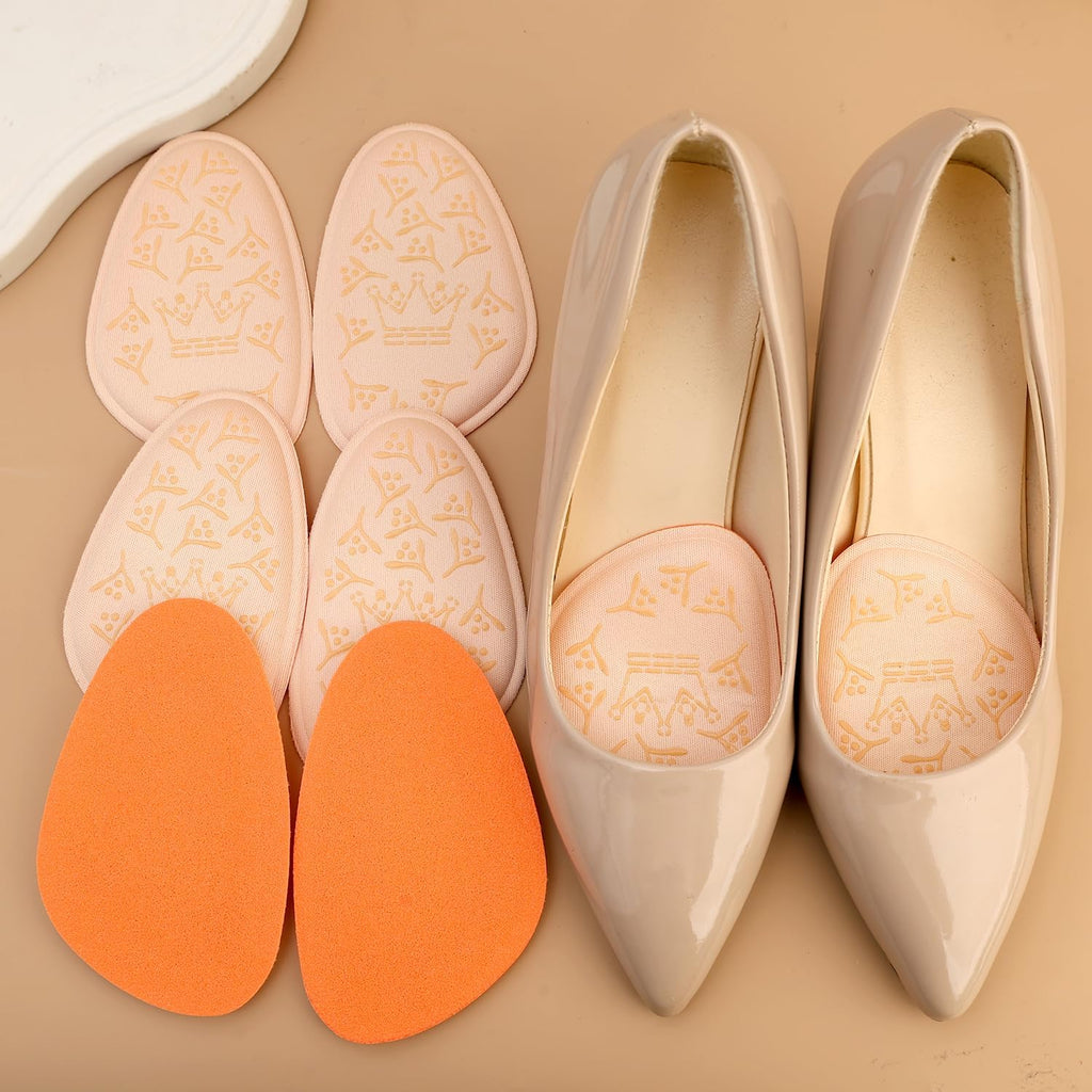 2 Pairs Women High Heels Anti-Slip Forefoot Pad Half Insoles Ball of Foot Cushions Feet Care Inserts 7.3 * 12cm