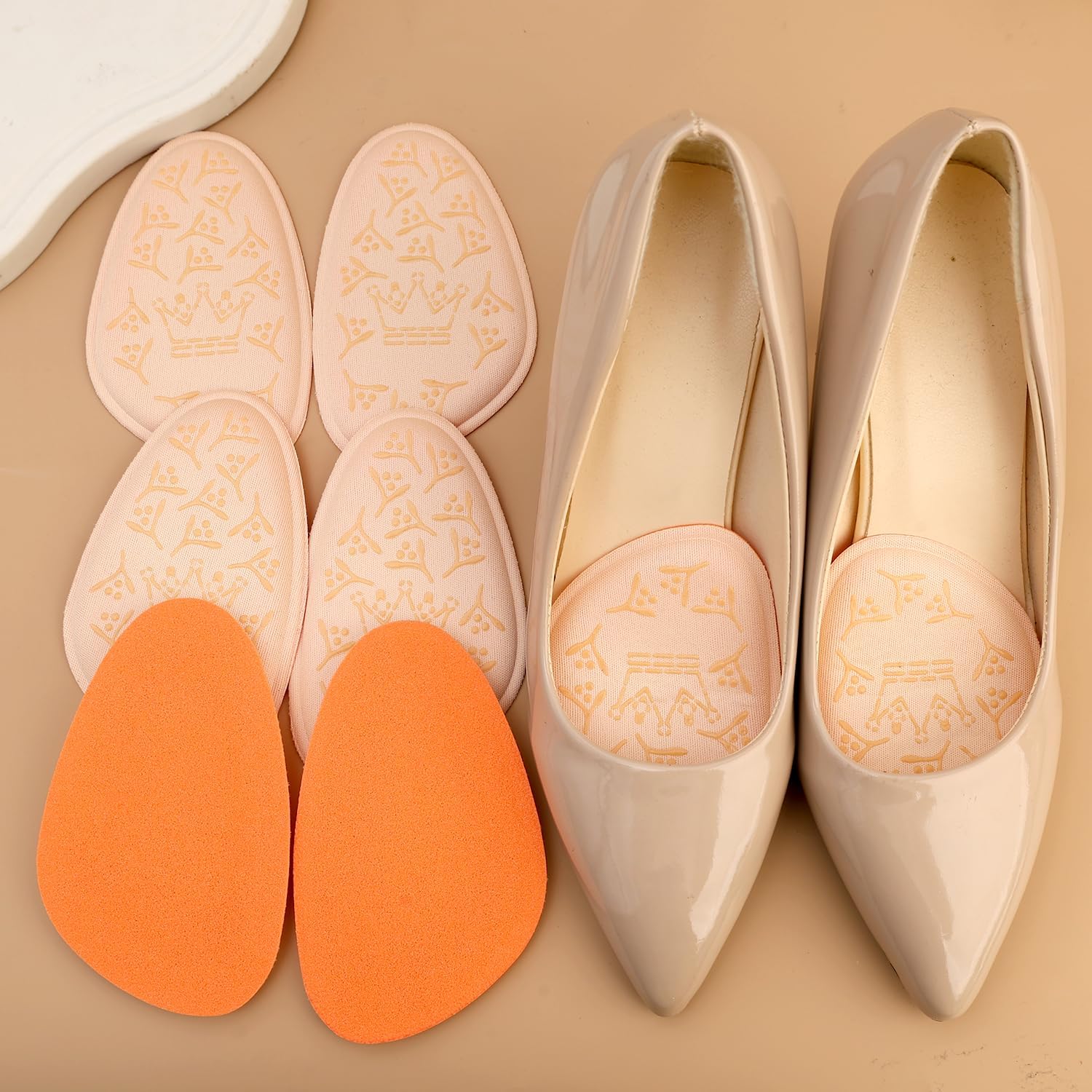 2 Pairs Women High Heels Anti-Slip Forefoot Pad Half Insoles Ball of Foot Cushions Feet Care Inserts 7.3 * 12cm