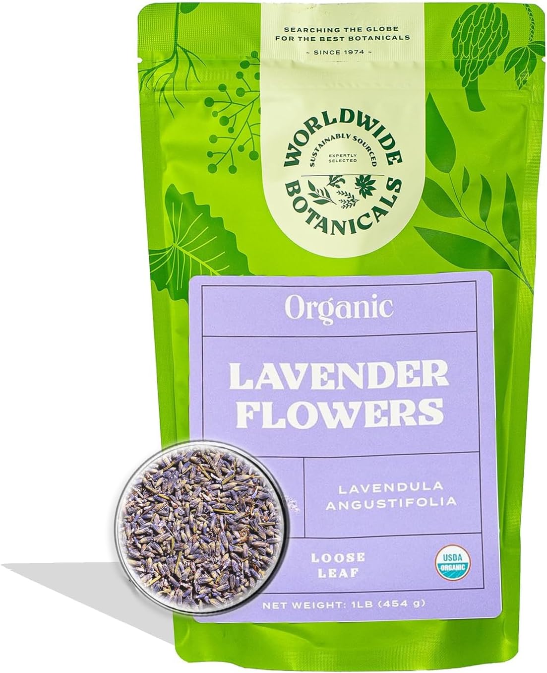 Worldwide Botanicals Organic Lavender Flowers, 4 ounces, Pure European Lavender buds, Perfect for Aromatherapy, Sachets, Wedding celebrations, Tea flavoring, Eye pillows Scenting The Home