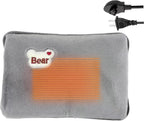 Electric Hot Water Bag, 18x25cm, Electric Hot Water Bottle with Plush Cover, Rechargeable Heating Compress Pad Winter Hand Feet Warmer Bottle Pouch for Cramps Muscles Menstrual Cramps