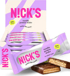 NICKS Protein Wafer Bar Vanilla| 25% Protein (10g) 203 Calories | Low Carb Cookie Bar Snack with No Added Sugar, Gluten Free (24 bars x 40g)
