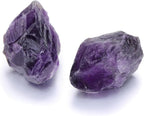 Jovivi 2pcs Raw Amethyst Crystals,Large 1.6-2.2" Healing Crystals Natural Rough Stones Crystal for Tumbling, Cabbing, Home Decoration, Polishing, Wicca & Reiki