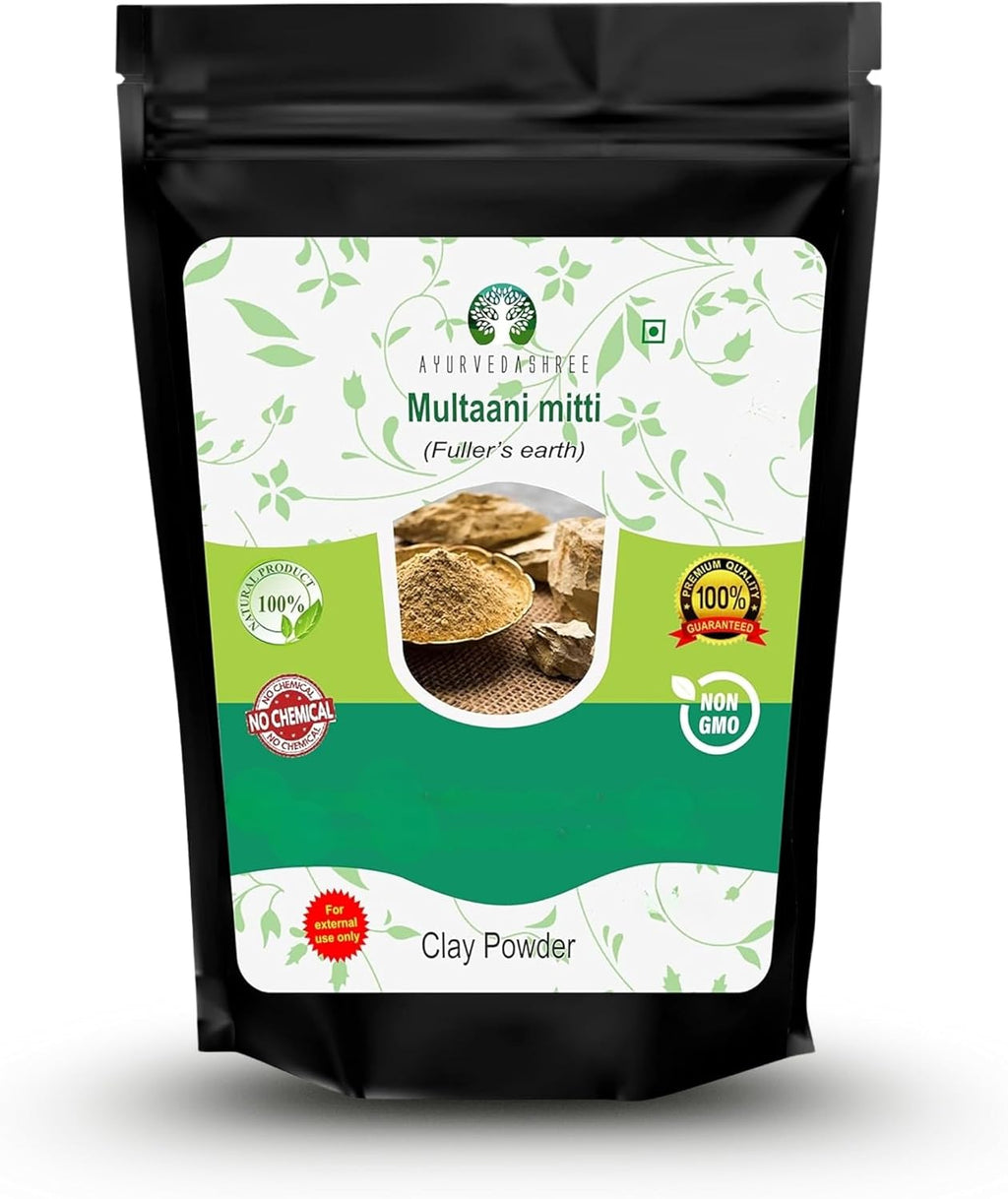 AYURVEDASHREE Pure Fuller's Earth Clay (Multani Mitti) Bentonite Clay 50 Gm | Fuller's Earth Powder | Multani Mud Mitti | Indian Healing Clay | No Added Fragrance | Natural Face Pack