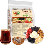 Ginseng Five Treasures Tea, Natural Kidney Tea for Women & Men, 6 Precious Ingredients Blend, Organic Ginseng Six Treasures KidneyTea, Chinese Herbal Teabags (25 Pcs 1 Bag)