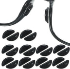 10 Pairs Eyeglass Nose Pads, 3.5 mm Anti-Slip Glasses Nose Pads Adhesive Glasses Nose Grips with Air Bag, D-Shaped Sticky Nosepads Cushion for Eyeglasses and Sunglasses (Black)