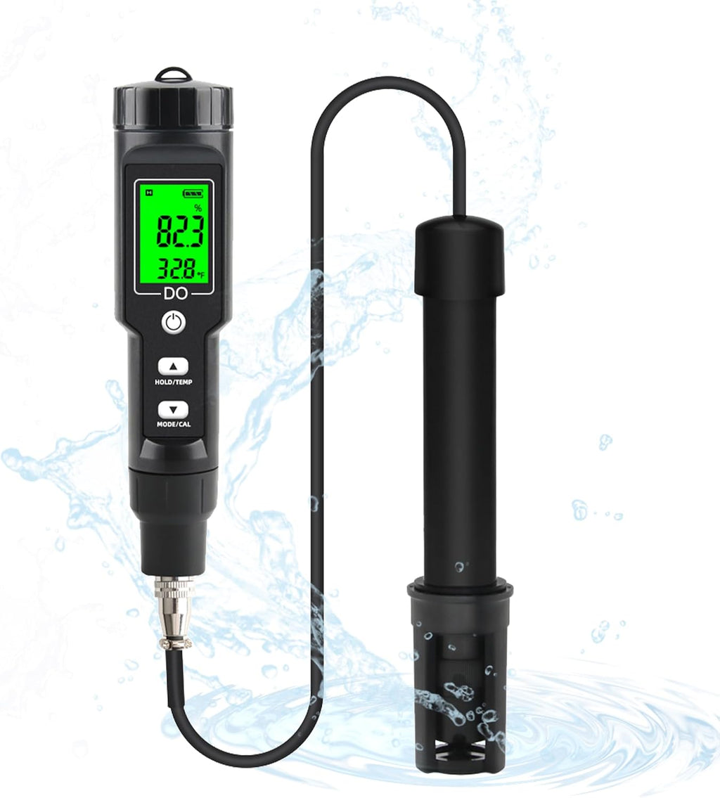 Dissolved Oxygen Meter with ATC,Portable Dissolved Oxygen Test Kit Range 0.0-40mg/L,DO Meter with Electrode Filling Fluid,Water Test Kit for Swimming Pools,Aquarium,Fish Pond.