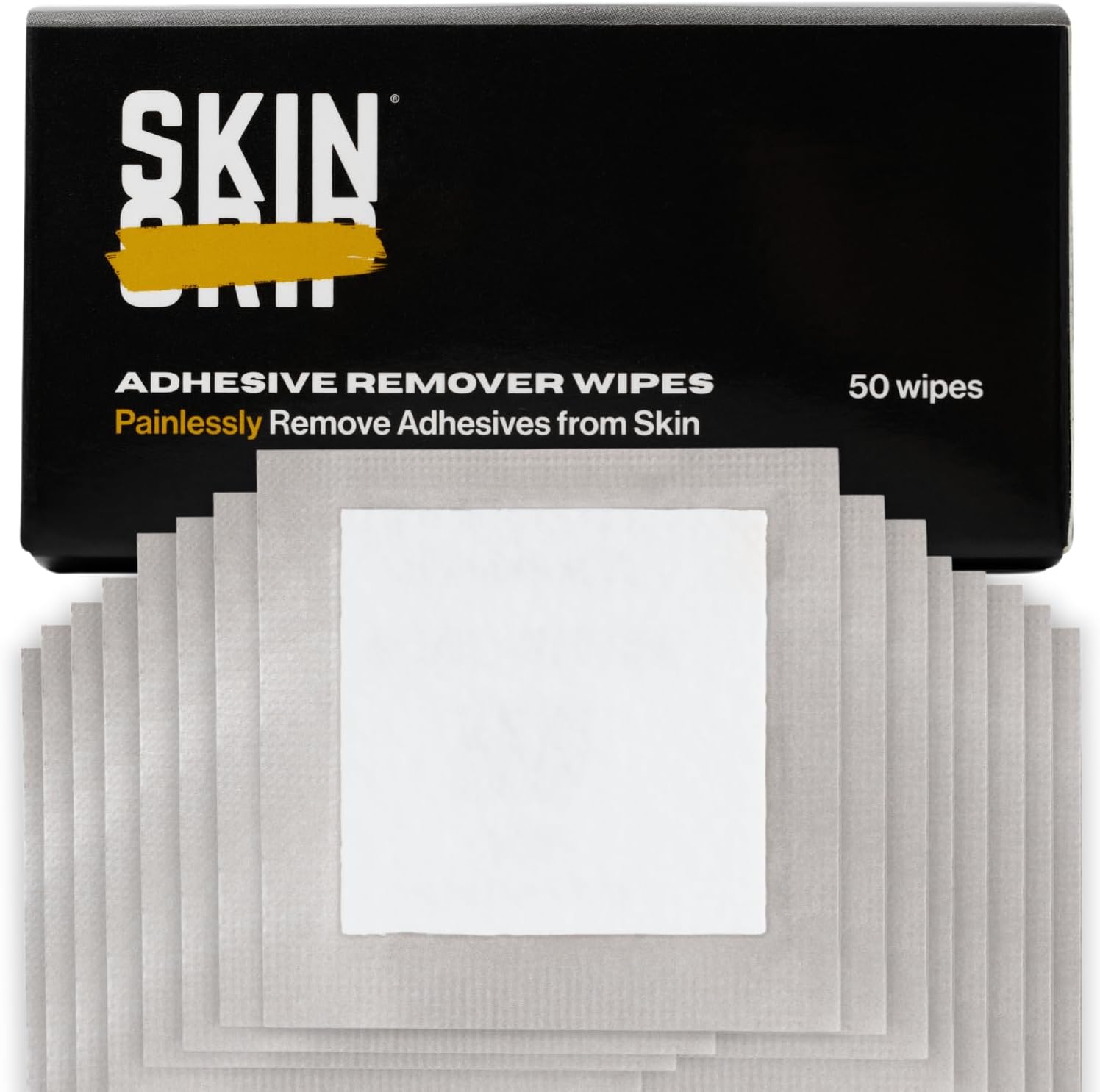 Skin Grip Adhesive Remover Wipes - 50 Ct | Medical Adhesive Remover for Skin | Dexcom Patch Removal | Skin-Friendly Adhesive Removal Wipes | Ostomy Adhesive Remover Wipes | CGMs & Sensor Cleanup