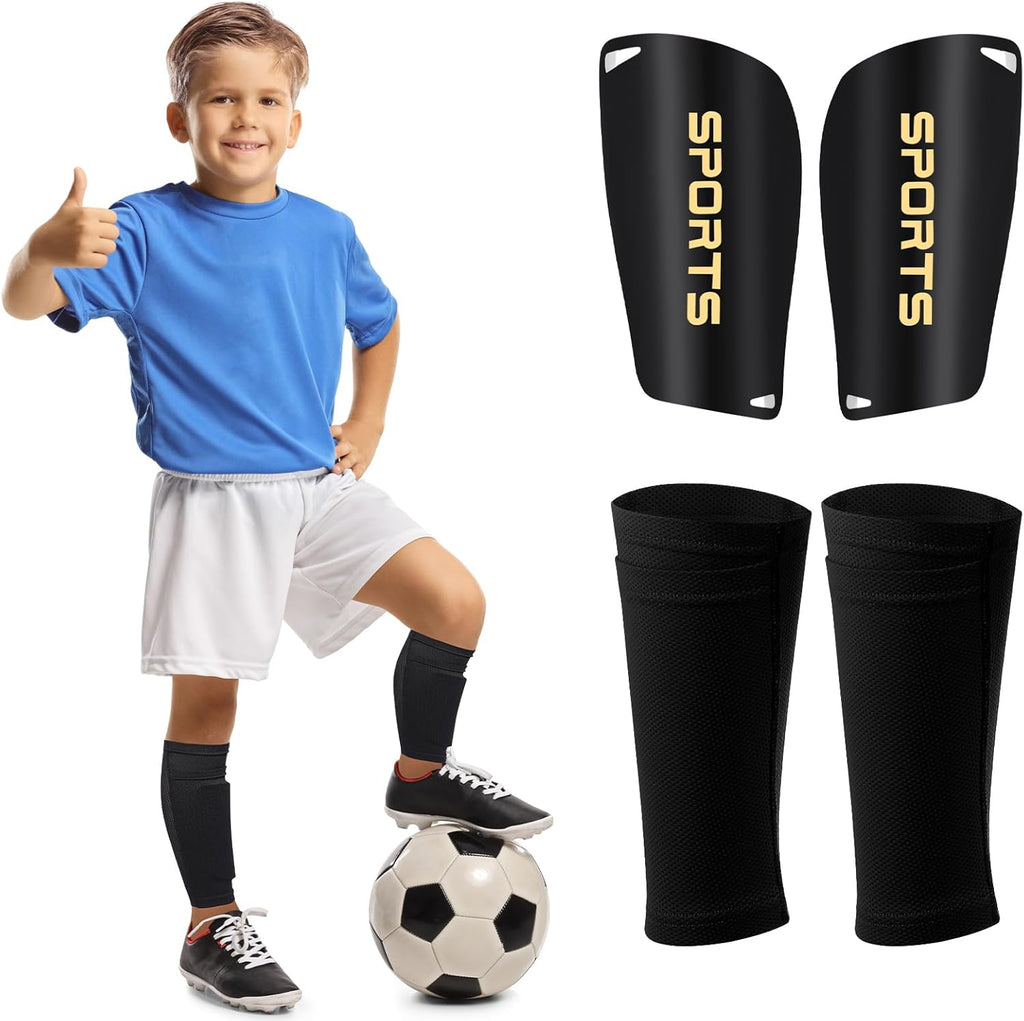 Syhood Soccer Shin Guards for Kids Youth Teens Adults Shin Pads and Sock Sleeves for 3-15 Years Old Children Boys Girls Protection Gear EVA Cushion Protection for Soccer Football Game
