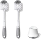 OXO Tot Bottle Brush with Nipple Cleaner and Stand – Gray, 2-Pack