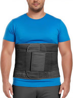 Abdominal Binder, 12-Inch Wide Elastic Belly Wrap for Plus Size Men and Women, Abdominal Binder Post-Surgery Stomach Compression Garment for Hernia Surgery, Natural Birth(Black,XXL)